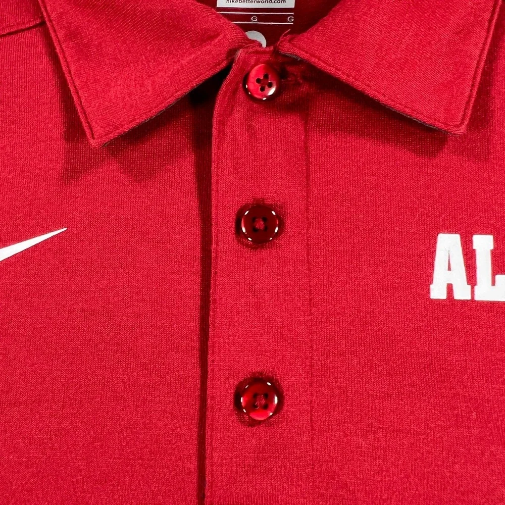 Alabama Crimson Tide Polo Shirt Mens Large Red Short Sleeve‎ Nike SEC NCAA
